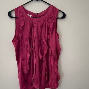 Kenar Sleeveless Ruffle Blouse - Deep Pink